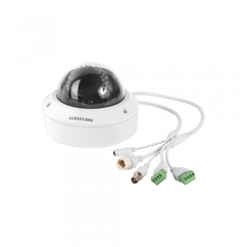 Domo IP 4 Megapixel / Lente Mot. 2.8 a 12 mm / IP66 / IK10 / WDR / 30 mts IR / MicroSD / ONVIF / Entrada-Salida de audio y alarma / H.264+ / Exterior / PoE / MicroSD