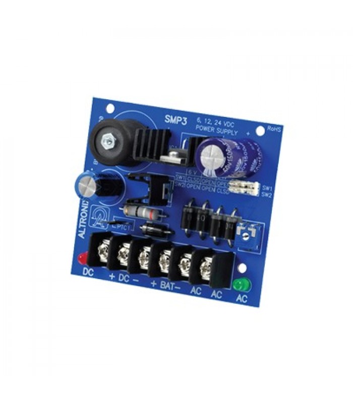 Fuente Tipo Tablilla para Alimentación con Respaldo de Batería con Voltaje Seleccionable en 6,12 Y 24Vcd a 2.5A