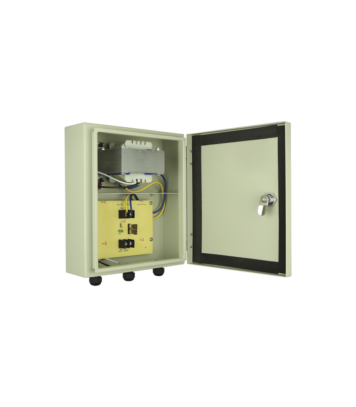 Fuente de poder profesional para Domos PTZ de 24 Vca@ 7A, para exterior; voltaje de entrada de 127 Vca.