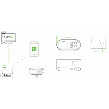 Terminal de tiempo y asistencia de escritorio / WiFi / Batería / 1,000 usuarios