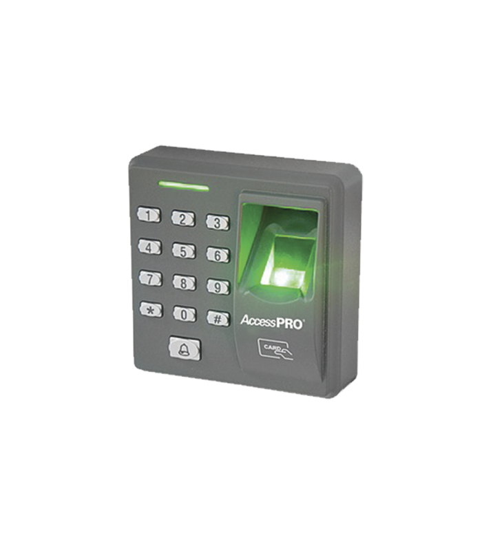 Lector de huella y proximidad con teclado autónomo, 500 huellas/500 tarjetas/8 passwords