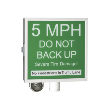 Señal de advertencia para picos poncha llantas (Inglés)