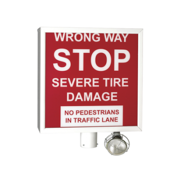 Señal de advertencia para picos poncha llantas (Inglés)