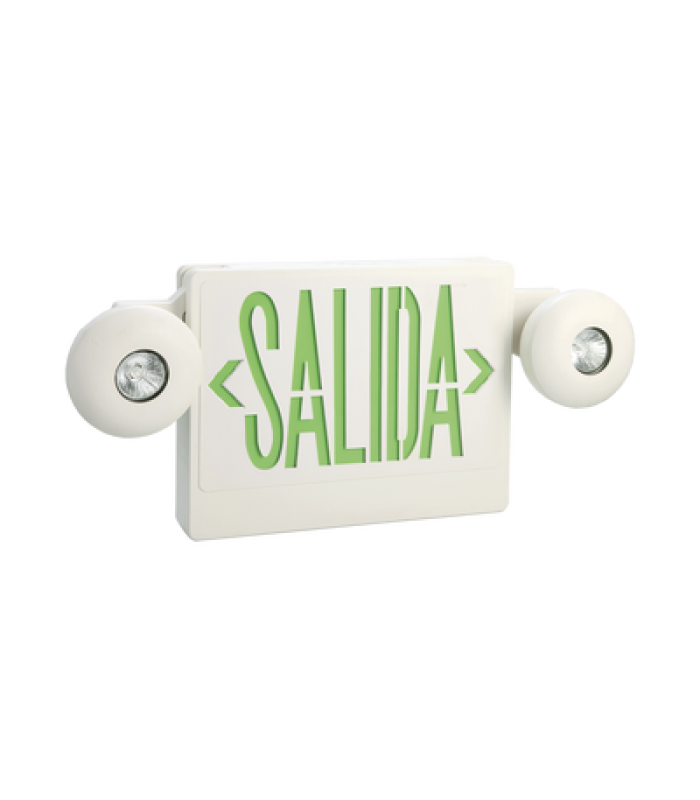 Combo de Letrero LED de SALIDA con Luz de Emergencia , compacto con Batería de Respaldo Incluida
