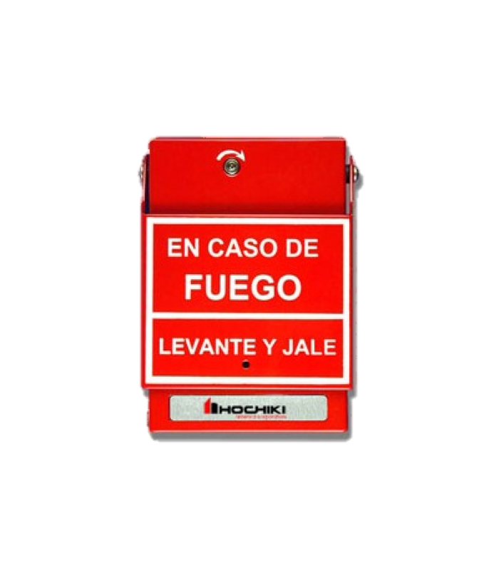 Estación de jalón convencional de doble acción, color rojo y Anuncio en Español