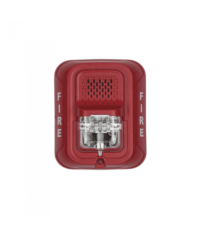 Sirena con Lámpara Estroboscópica a 2 Hilos, Montaje en Pared, Color Rojo, con Configuración Estroboscópica Seleccionable, Nuevo Diseño Moderno y Elegante y Menor Consumo de Corriente