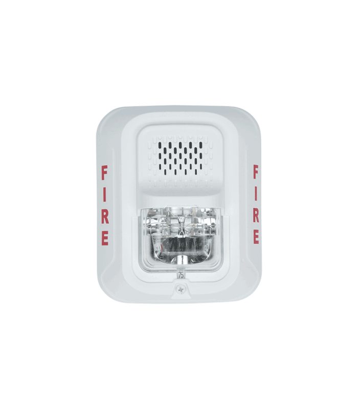 Sirena con Lámpara Estroboscópica a 2 Hilos, Montaje en Pared, Color Blanco, Configuración Estroboscópica Seleccionable, Nuevo Diseño Moderno y Elegante y Menor Consumo de Corriente