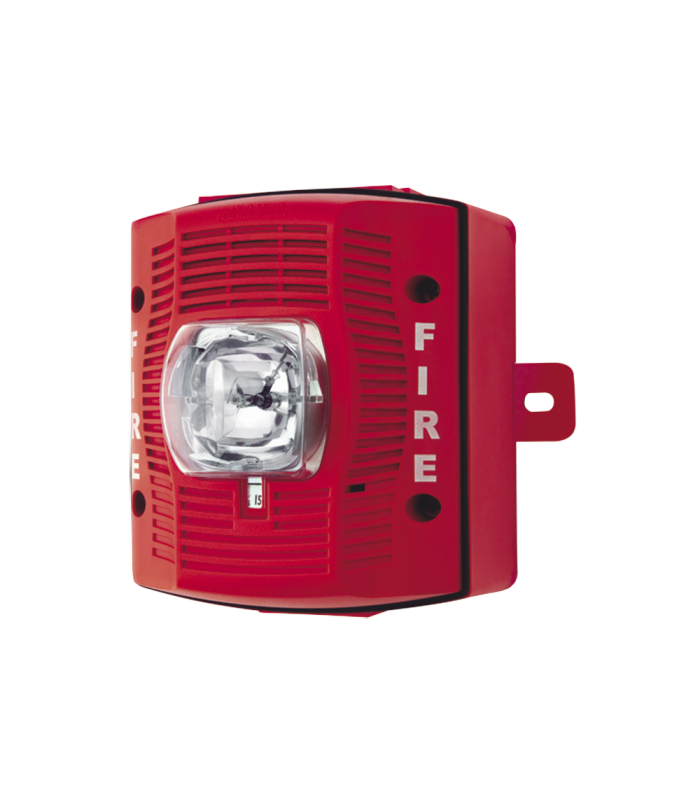Bocina con Lámpara Estroboscópica para Exterior, con Configuración Estroboscópica Seleccionable, Color Rojo